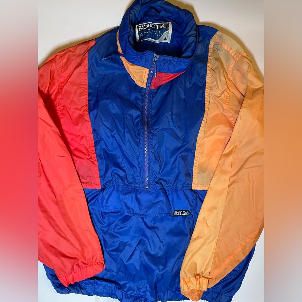 Pacific Trail Active Color Block Windbreaker W/Stowable Hood
